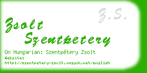zsolt szentpetery business card